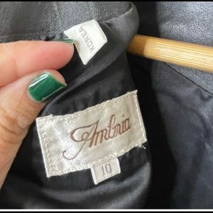 The Ambria Vintage Black Leather Long Sleeve Dress